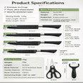 thumbnail image 5 of 6 Piece Kitchen Knife Set with Nonstick Blades, Chef Knives, Kitchen Scissors and Peeler, Ergonomic Handle Cooking Knife Set in Gift Box, 5 of 8