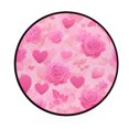 thumbnail image 2 of 36.2 Inch Round Floor Mat Pink Hearts and Roses Pattern Carpet Decor Rug for Living Room Bedroom, 2 of 6