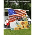 thumbnail image 3 of 4th of July RV Awning Sun Shade Screen 9'X7' 250th Anniversary Mesh Sunscreen Sunflower American Flag Awning Shade Screen with Zipper UV Blocker Completed Kits Outdoor Canopy for RV Motorhome Camper, 3 of 7