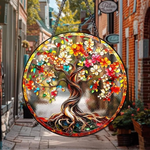 African Elephant STAINED GLASS Suncatcher Hanging Decor Sunset Safari Window Hanging Wildlife Nature Decor Elephant Gift for Animal Lovers