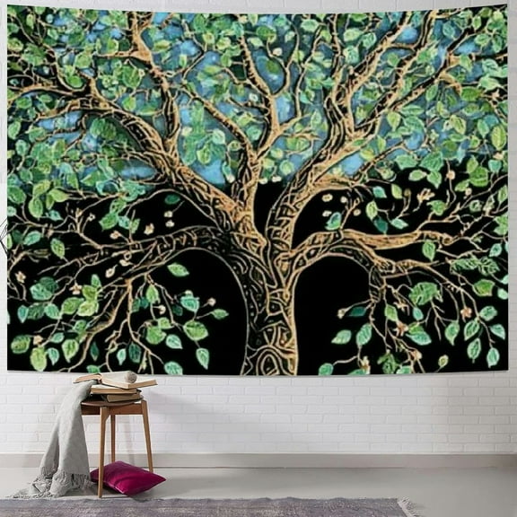 SHERONV  Life Tree Tapestry Wall Hanging - Bohemian Hippie Wishing Tree Tapestries Psychedelic Wall Carpet Mystic Aesthetic Wall Tapestry for Living Room Bedroom 40x30inch