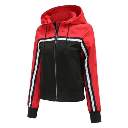 

koaiezne Women Fall Stripe Print Jacket Casual Hoodies Coat Long Sleeve Slim Zipper Outerwear plus Size Maternity Hoodie Sweatshirts Women Petite