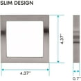 thumbnail image 5 of Luxrite 4 inch Square LED Flush Mount 10W 3 Color Selectable 600 Lumens Dimmable Damp Rated Brushed Nickel Trim, 5 of 7