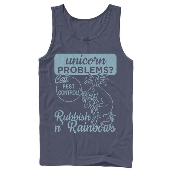 Men's Onward Rubbish N' Rainbows Pest Control Tank Top Navy Blue Medium