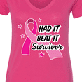 thumbnail image 4 of Inktastic Breast Cancer Awareness Had It Beat It Survivor Women's V-Neck T-Shirt, 4 of 5