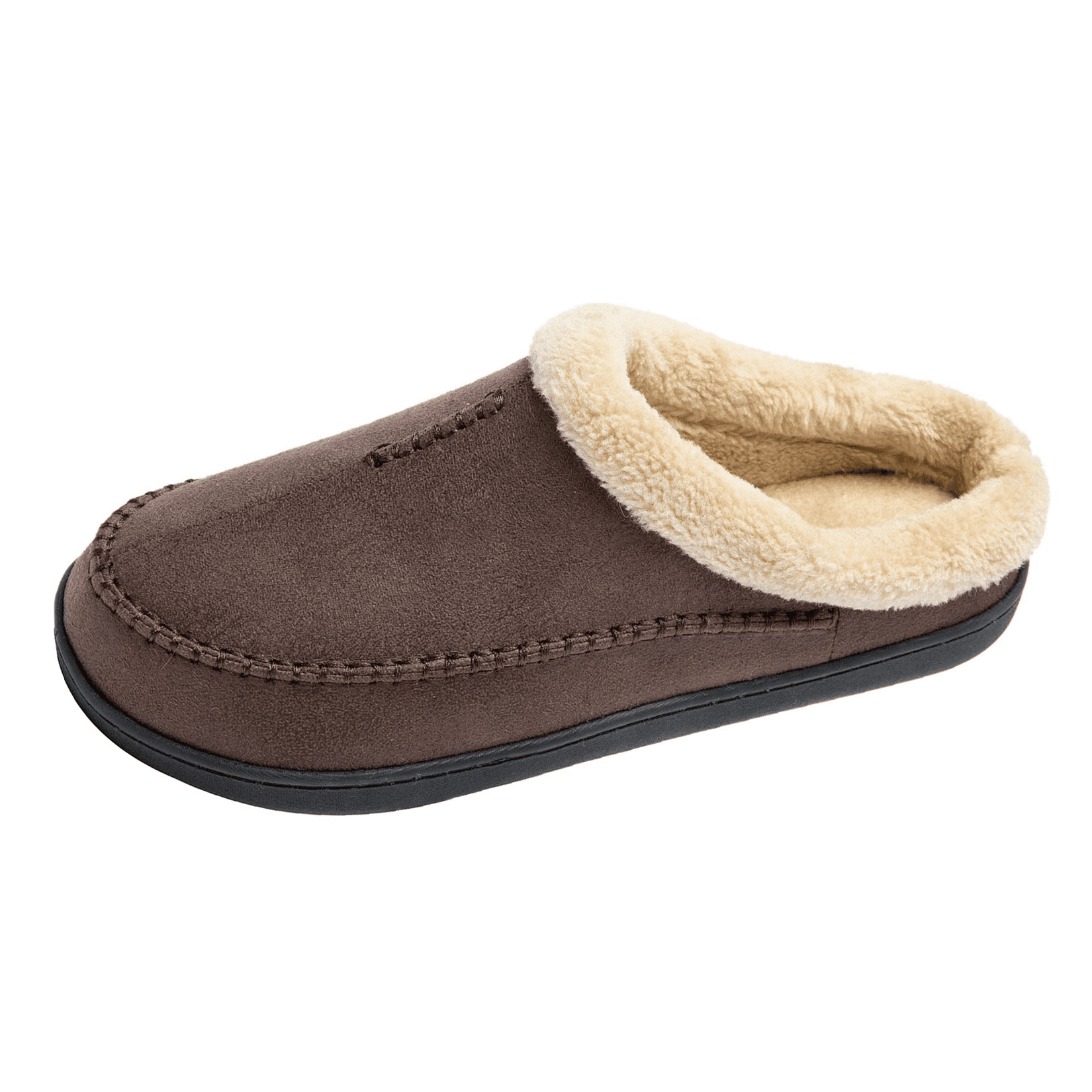 Men's Memory Foam Micro Woolen Plush Fleece Slippers Slip On Clog House Shoes 