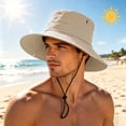 thumbnail image 2 of Boonie Sun Hat for Big Heads, Washed Wide Brim Hiking Hat with Chin Strap, UPF50+ Cooling Sai Fishing Hat, 2 of 6