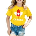 thumbnail image 4 of GDREDA Canada T-Shirts à Imprimé Drapeau Canada Day T-Shirt à Manches Courtes pour Filles T-Shirt d'Été à Col Rond Coupe Décontractée T-Shirts Basiques, 4 of 4