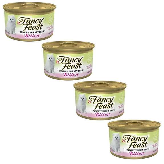 ( 4 Pack ) Purina Fancy Feast Kitten Food, Wet Cat Food, Tender Turkey Feast, 3 oz Can