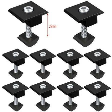 

Solar Module Mounting End Clamp Center Clamp Adjustable Black 30mm/35mm 10Pcs 35mm Medium clamp