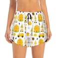 thumbnail image 2 of Rateoe Gnomes Bees Printed 2 in 1 Women's Workout Shorts for Athletic Gym Running Shorts with Phone Pockets-X-Large, 2 of 7