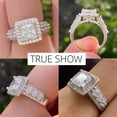 thumbnail image 3 of Flydeer Engagement Rings for Women Princess Cut 2CT Halo Wedding Promise Ring Silver Plated Anniversary Gift for Her Size 7, 3 of 9