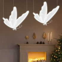 Elegant Wedding Butterfly Lights 2-Pack, 31.5-76.4in Height, White LED with Durable Iron Frame, Burr-Free Safety Edges & Low Maintenance, Ideal for Hotels/Window Displays/Parties