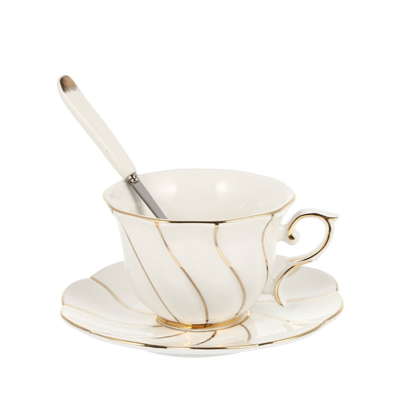 1 Set Delicate Coffee Cup Saucer Set Ceramic Coffee Cup High-end Water Mug