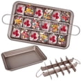 thumbnail image 1 of Moldes Para Brownie Con Divisores Bandeja Para Hornear Brownie Antiadherente Con Rebanadoras Bandeja Para Hornear Con 18 Moldes Precortados Moldes Rectangulares Para Hornear Pan Pastel De Brownie 12 X, 1 of 5