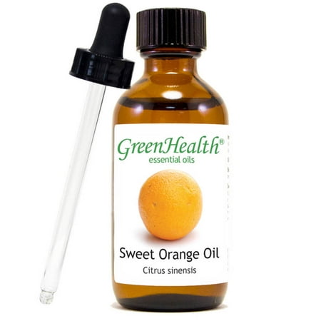 Sweet Orange Essential Oil - 2 fl oz (59 ml) Glass Bottle w/ Cap & Additional Glass Dropper - 100% Pure Essential Oil by