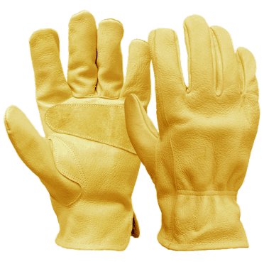 Hyper Tough Cowhide Leather Work Gloves, Size Large, Golden Color