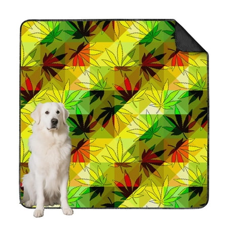72 x72 Non-Slip Crate Pads for Dogs - Washable Reusable Pee Pads for Potty Training Decorative Plant Design (Plant patterns)