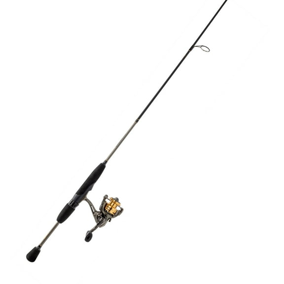 Lew’s Laser Lite Spinning Reel and Fishing Rod Combo, 7-Foot, 2-Piece IM6 Rod with Light Power and Fast Action, Size 100 Reel, 3 1 Bearings, 5.1:1 Gear Ratio, Metallic Gray/Gold/Black