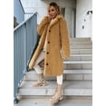 thumbnail image 6 of Women'S Casual Long-Sleeved Lapel Button Coat Autumn and Winter Plush Coat Long Coat Khaki L, 6 of 9