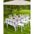 thumbnail image 4 of Fsddascl Grey Flower Outdoor Tablecloth - 60x102 Inch Rectangle Dining Table Cover, Elegant Plaid Floral Lattice Botanical Waterproof Outdoor Table Cloth with Umbrella Hole & Zipper for Picnic/Patio, 4 of 7