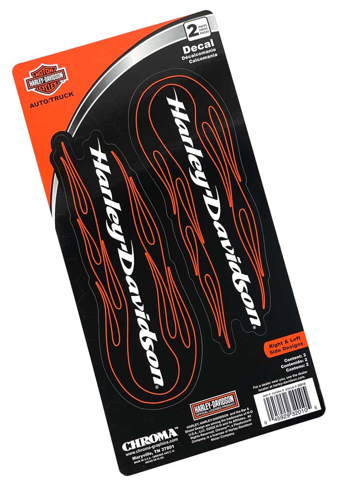 Harley-Davidson 2-Piece Tribal Flames H-D Large Decals - Black - 6 x 12 in., Harley Davidson