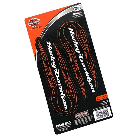 Harley-Davidson 2-Piece Tribal Flames H-D Large Decals - Black - 6 x 12 in., Harley Davidson