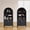 Black Accent1, variant on mopio Lauren 65.4" Short Arched Cabinet, 5-Tier Arched Bookcase with Doors and Shelves, Mini Arch Bookshelf with Storage, Wooden Storage Cabinet for Living Room and Kitchen Pantry (Oak)