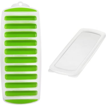 Ice Cube Tray, Bottle Ice Stick Trays Bottom Silicone Easy Release Reusable Ice Cube with No-Spill Removable Lid Ideal for Sports Drinks and Water Bottles Whiskey Cocktail