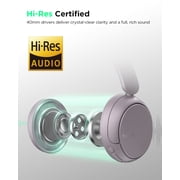 TALIX H30 Adaptive ANC Wireless Headphones Over Ear,Active Noise Cancellation with Multiple Modes,Purple
