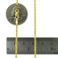 thumbnail image 3 of 14k Yellow Gold Finish Womens 2mm Diamond Cut Rope Chain Bracelet w Lobster Clasp- 7", 3 of 4