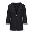 thumbnail image 6 of Brnmxoke Plus Size Blazer for Women Business Dress Lapel Collar Blazers Office Solid Outwears Casual 3/4 Length Sleeves Jackets, 6 of 6