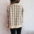 thumbnail image 5 of Ounisa Womens Vintage Color Block Plaid Cardigans Zip Up Sweater Coat Knit Outerwear, 5 of 5
