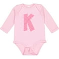 thumbnail image 3 of Inktastic Pink and White Polka Dots Letter K Boys or Girls Long Sleeve Baby Bodysuit, 3 of 5