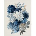 thumbnail image 1 of Toile Murale Arrangement Floral Bleu 15,75 X 11,81 Pouces, 1 of 8