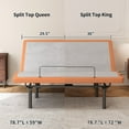 thumbnail image 5 of ESHINE Split Top King Adjustable Bed Frame with 12" Gel Memory Foam Mattress - Electric Upholstered Base, Massage Function, Wireless Remote, Head & Foot Incline, USB Ports, Under Bed Light,Orange, 5 of 10