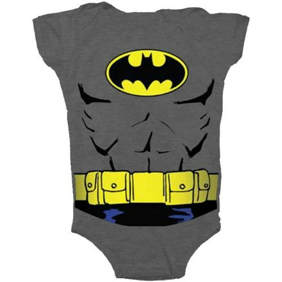 Batman Uniform Costume Charcoal Gray Snapsuit Infant Onesie Baby Romper