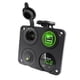 thumbnail image 2 of Panel de tomas de corriente para cargador 4 en 1, toma para encendedor de cigarrillos, cargador USB doble Verde, 2 of 9