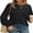 Black , variant on Sucegi Loose Fit Women's Shirt - Long Sleeve, Round Neck, Pintuck Design for Daily Wear