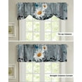 thumbnail image 4 of Daisy Retro Wood Grain Butterfly Window Curtain Kitchen Cabinet Coffee Tie-Up Valance Curtain Rod Pocket Short Curtain, 4 of 6