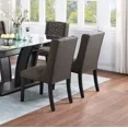 thumbnail image 4 of Ash Black Polyfiber 2pcs Side Chairs Plush Tufted Wingback Design Modern Dining Room Upholstered Chair, 4 of 9