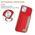 thumbnail image 4 of Allytechgroup Case for Apple iPhone 15 Plus, 2-in-1 Detachable Card Holder Magnetic RFID Blocking Wallet [Compatible with MagSafe] Stand PU Leather Cover with Credit Card Slots/Cash Slot, Red, 4 of 13
