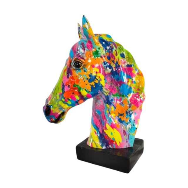 Estatua de cabeza de caballo, figura de resina para decoración de habitaciones, ideal para negocios. Estilo D