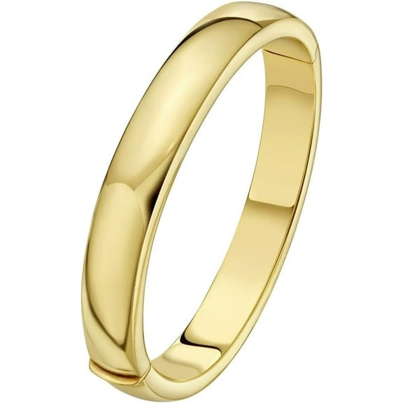 Floreo 14k Yellow Gold 10mm Solid Shiny High Polish Classic Bangle Bracelet 7.5 Inch