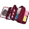thumbnail image 3 of Bolsa de viaje multifunción para organizar ropa interior, bolsa de almacenamiento portátil para sujetadores, calcetines, lencería, cubo, neceser, color burdeos, 3 of 5