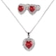 thumbnail image 1 of Set de Joyería para Mujer Plata .925 con Zirconia Cúbica,  LuckyLy Juego de Collar y Aretes de Corazón Brillante – Regalos para Mujer San Valentín y Regalos para Mamá Navidad, Modelo Zaria rojo, 1 of 6