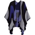 thumbnail image 1 of Foulard Poncho Châle Imprimé Fleur Rétro pour Femmes (Série 19-Bleu Royal), 1 of 6