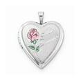 thumbnail image 1 of White Sterling Silver Charm Pendant 15 20Mm Enameled Rose Mis Quince Heart Locket, 1 of 3