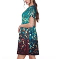 thumbnail image 2 of Balery Colorful Rainbow Glitter Vestidos sueltos de manga corta para mujer, vestidos de verano 2025, vestidos casuales de corte A con vuelo., 2 of 6