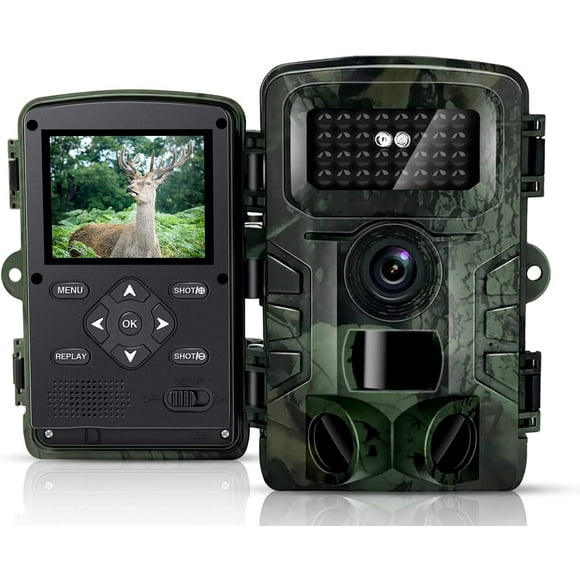 Hunting Camera, Hunting Camera HD 2.4" LCD Screen Trail Camera Night Vision Waterproof Animal Infrared Camera Outdoor Surveillance Wildlife Tracking IR Camera